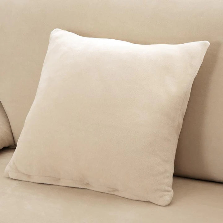 Ivory Plush Pillow Cover SofaCoverUK