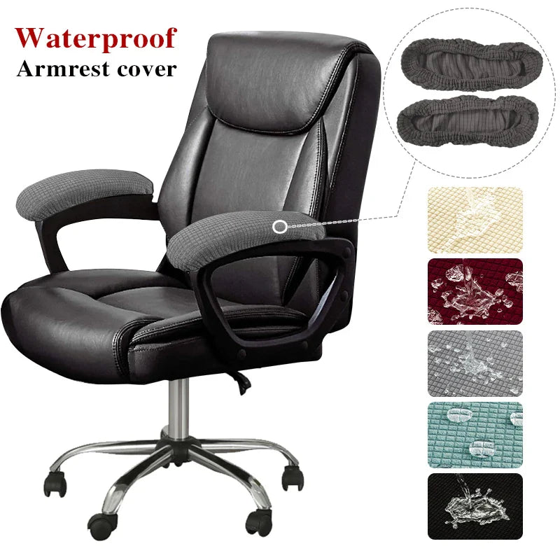 1 Pair Waterproof Chair Armrest Cover Stretch Elastic Office Computer Chair Slipcover Dustproof Chair Elbow Arm Covers
