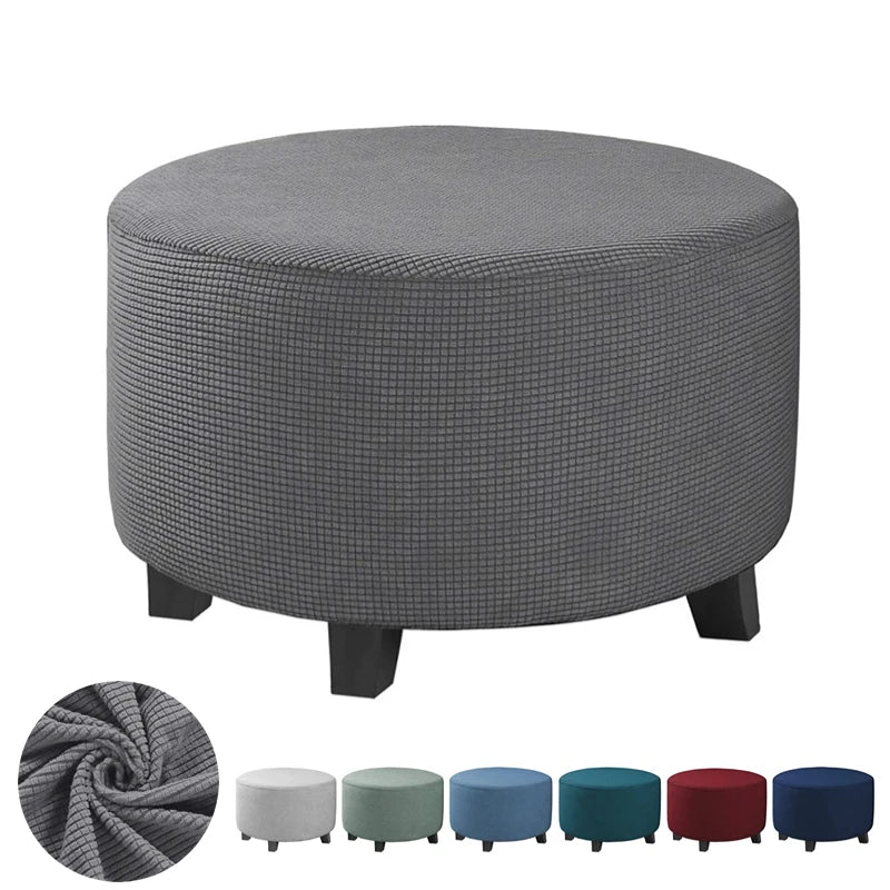 In Bradford Strength Elastic Round Ottoman Cover All Inclusive Jacquard Footstool Protector