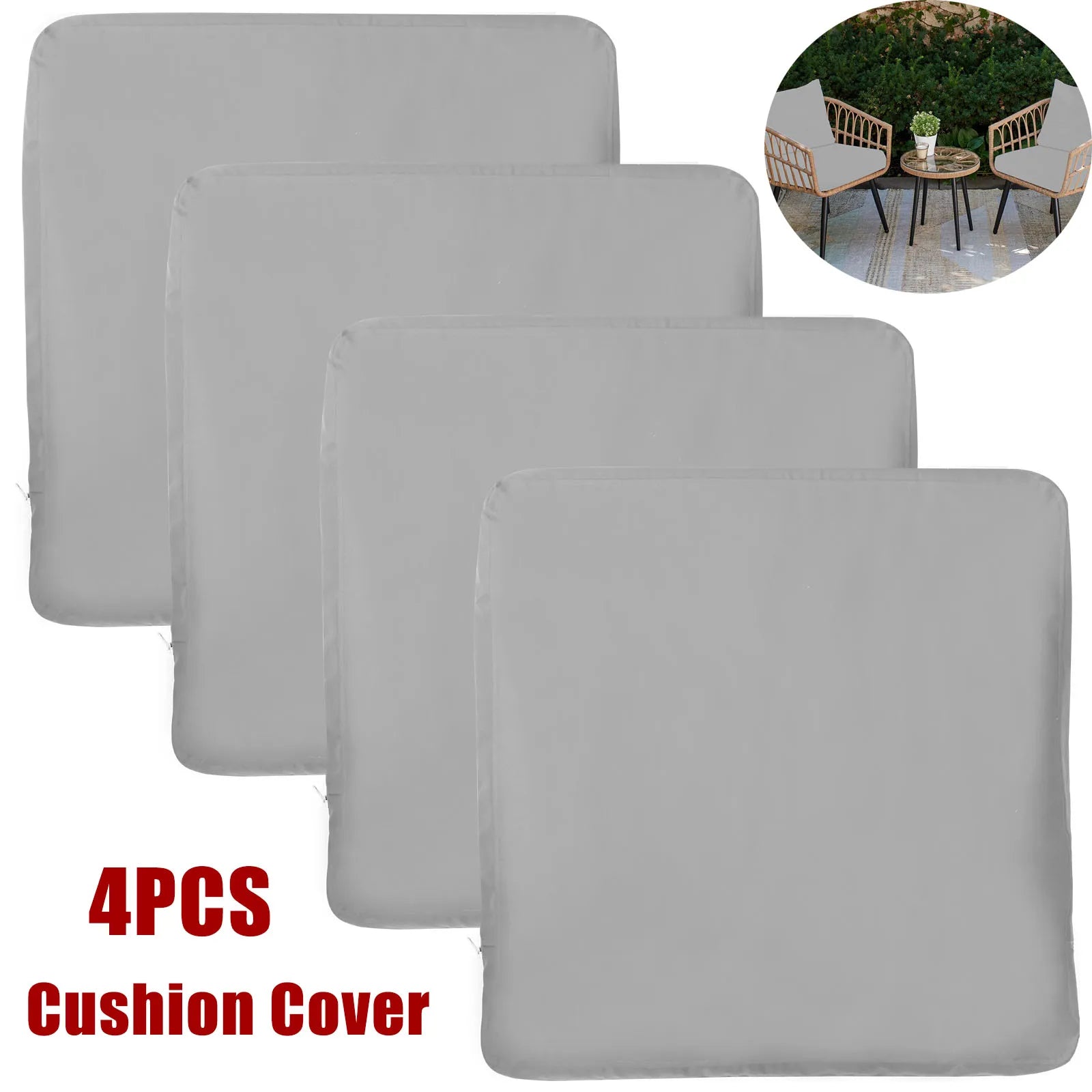 4Pcs Patio Chair Seat Covers Waterproof Slipcover Outdoor Sofa Seat Cushion Covers