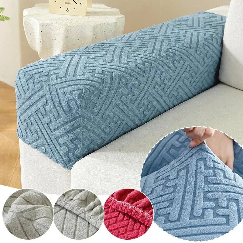 Jacquard Stretchy Stretch Fit Couch Arm Protector Armrest Covers for Sofa Chair Anti Slip for Couch Armchair