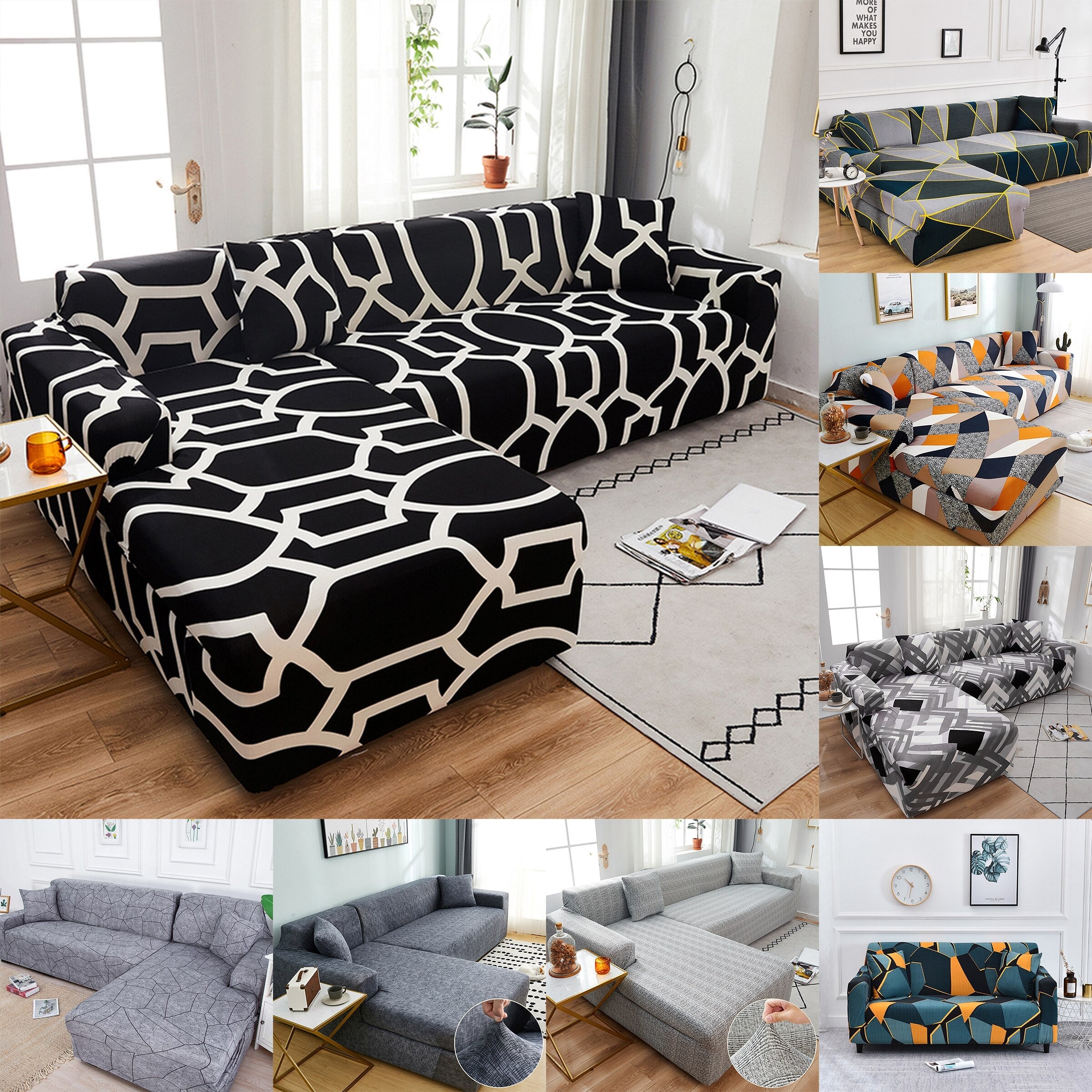 Upgrade Your Living Room with Elastic L Shaped Sofa Cover In Cardiff