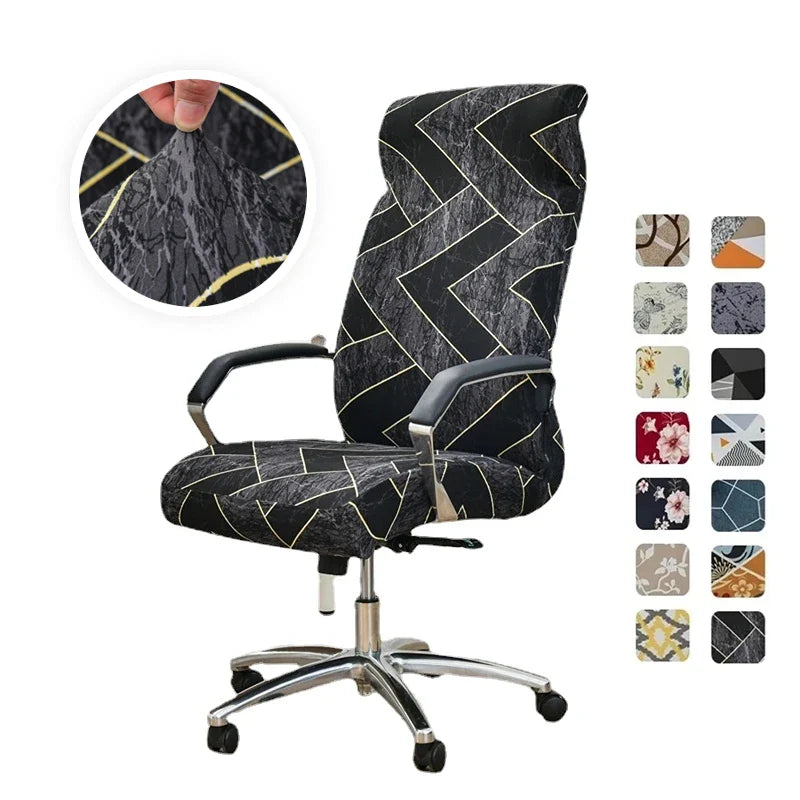 Nordic Printed Computer Chair Covers Elastic Office Chair Slipcovers In Bradford