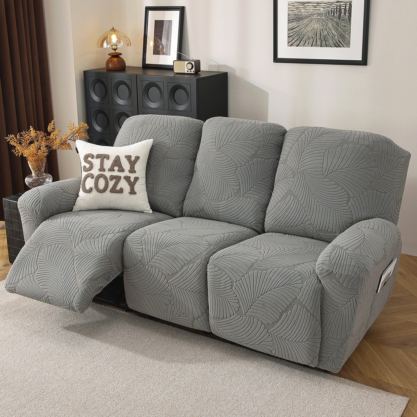 How to stop stretch sofa covers from riding up and slipping?