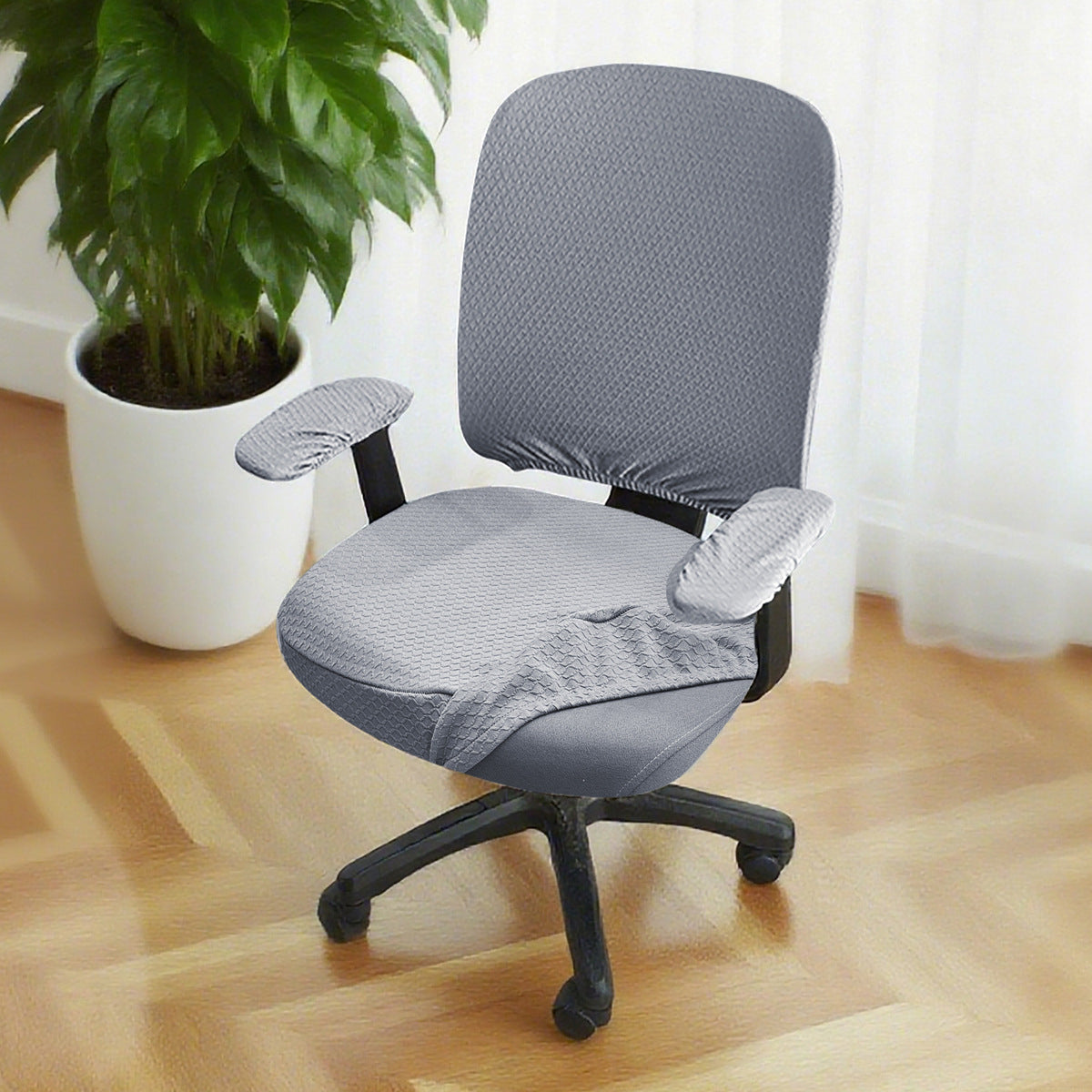 Upgrade Your Office with 2026 New Elastic Minimalist Twill Mini-Diamond Office Chair Covers