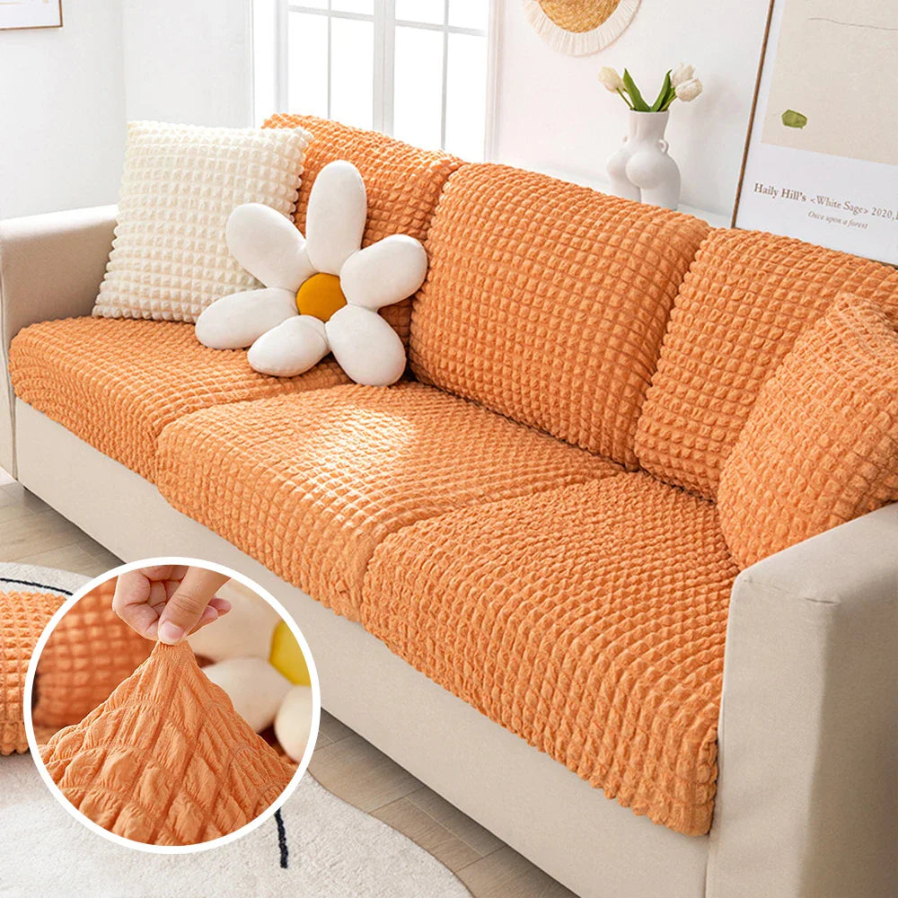 Revamp Your Sofa with Plaid Seersucker Covers