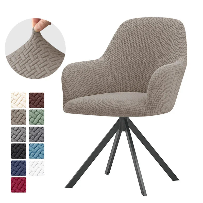 High Arm Chair Cover Elastic Dining Chair Covers Jacquard Office Armless Chair Covers Hotel Party Wedding Chairs Decor