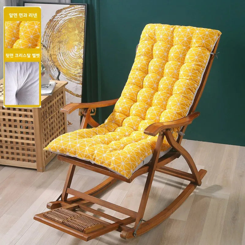 Thickened Soft Pad Rocking Chair Cushions Integrated Lazy Bamboo Lie Chair Special Pad Seat Cushion Backrest Autumn Winte
