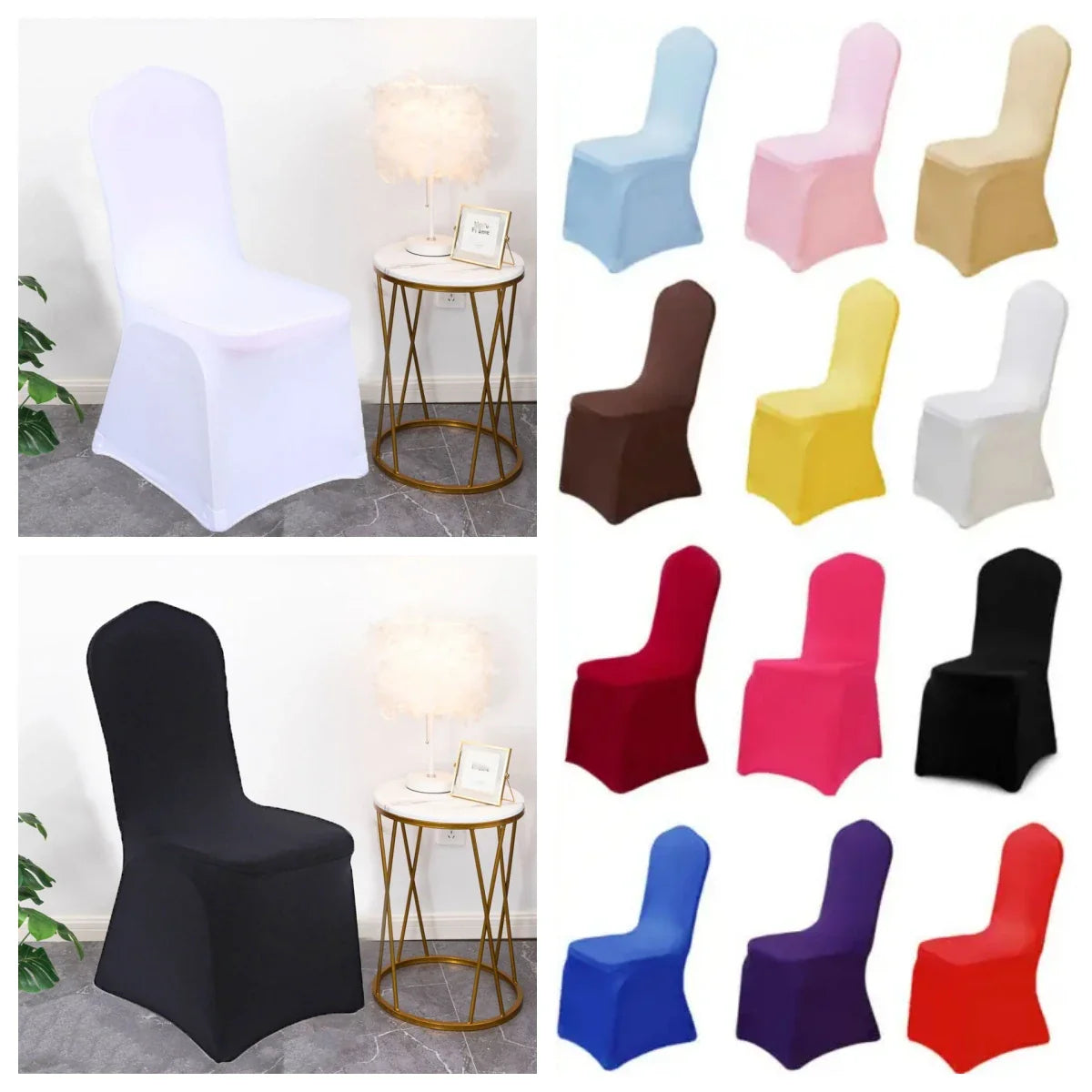 Thickened High Elasticity Wedding Chair Cover Wedding Banquet Hotel Restaurant Meeting Outdoor Home Decoration