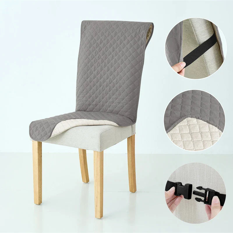 Anti-Slip Dining Chair Cover Quilted Plaid Chair Mat with Elastic Band High Quality Chair Seat Covers