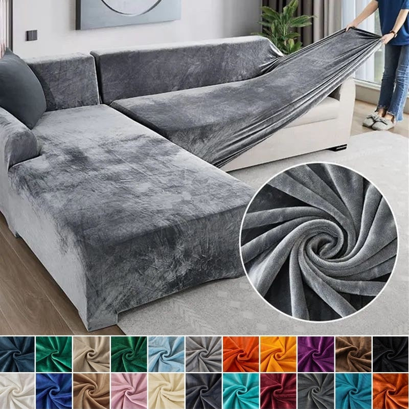 Transform Your Living Room with a Velvet L-Shaped Sofa Cover In Sheffield