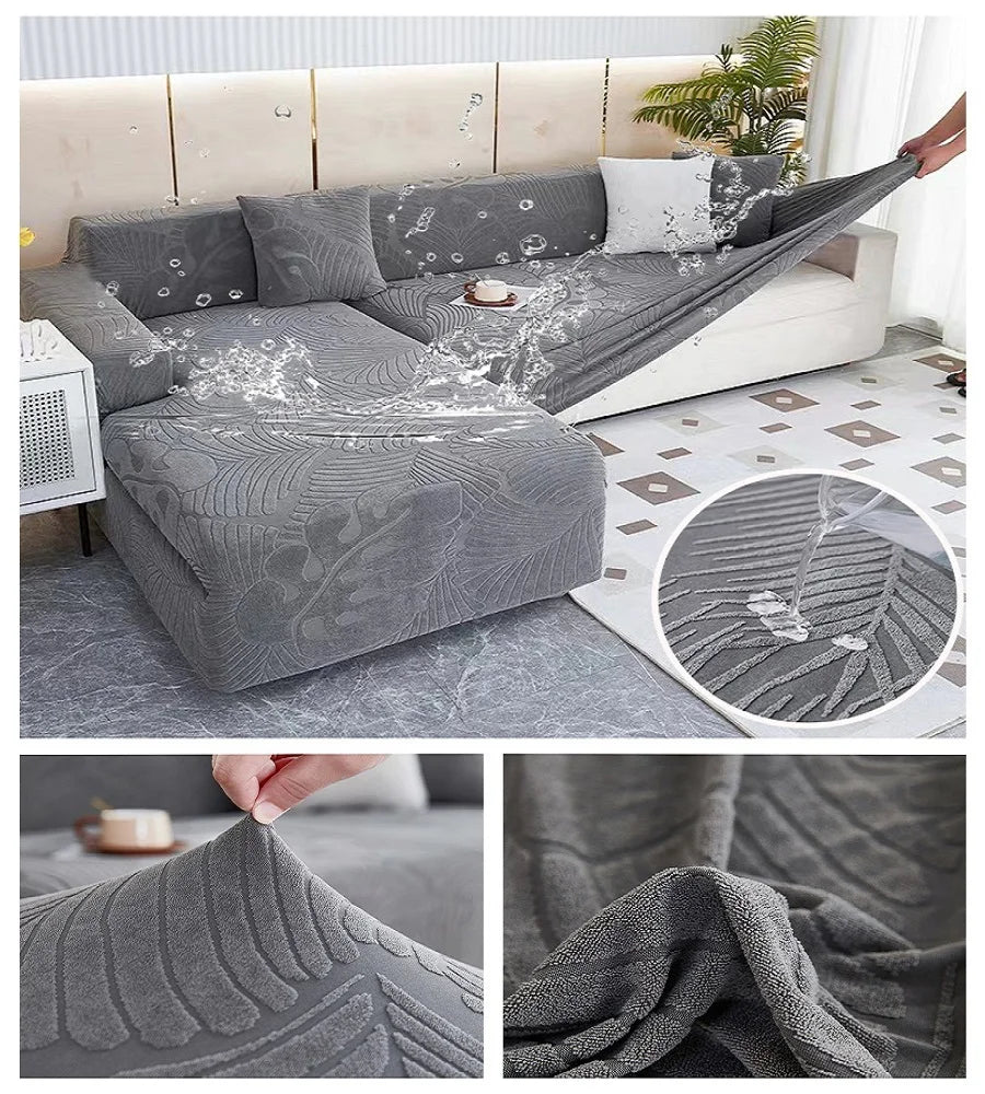 Waterproof Sofa Cover 1/2/3/4 Seater Sofa Covers Elastic Solid L Shaped Corner Sofa Couch Slipcovers In Bradford