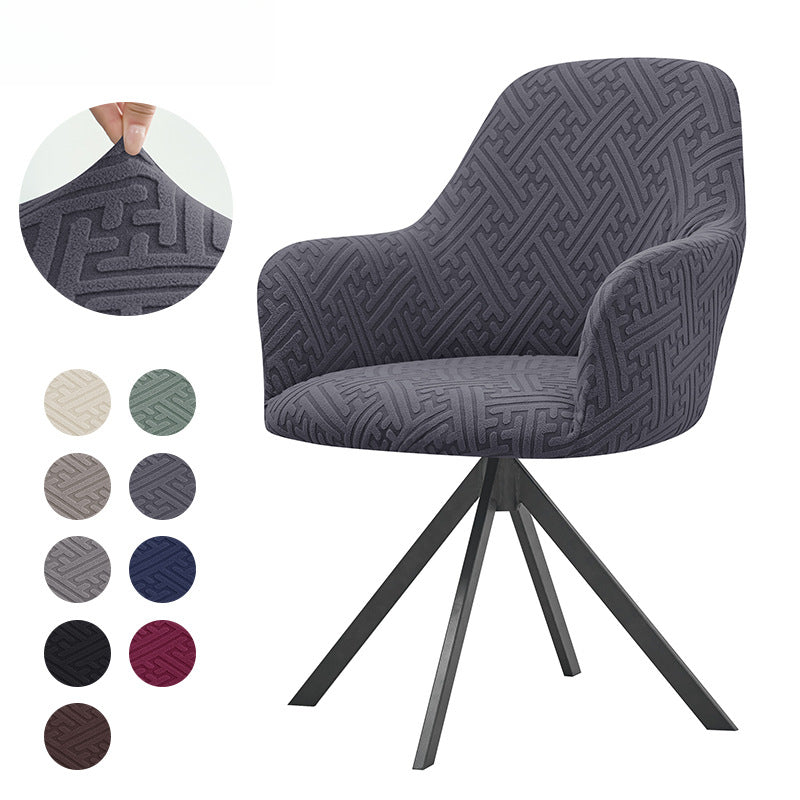 Elastic Non-Letter Jacquard Fabric Dining Chair Covers with High Armrests for Home &amp; Hotel, Commercial Grade Slipcovers
