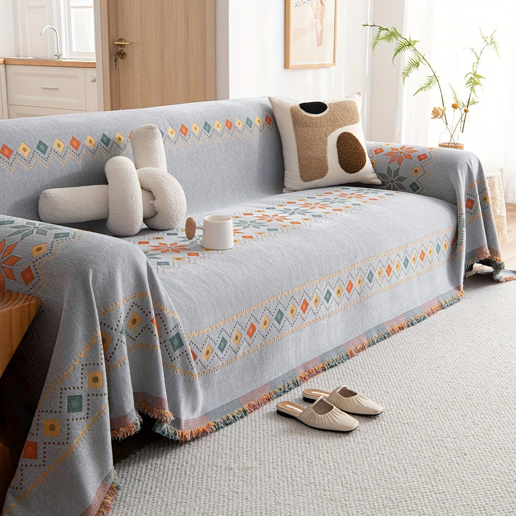 Boho Sofa Throw Cover: Style + Function