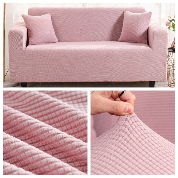1/2/3/4 Seat Pink Sofa Cover Full Coverage Dustproof Universal Couch Cover Jacquard Fabric L Shape Sofa Covers