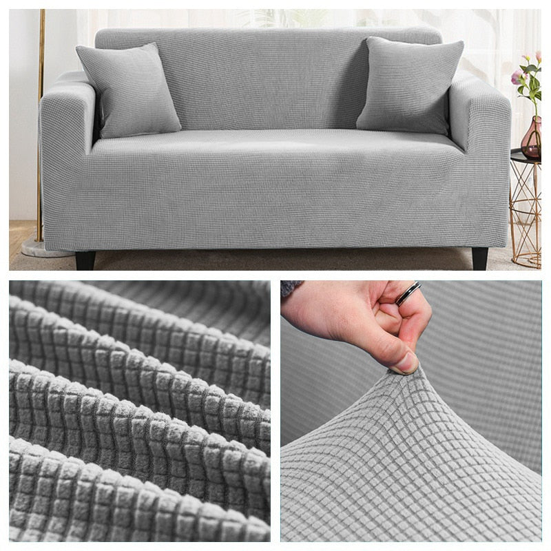 1/2/3/4 Seat Solid Color Sofa Cover Full Coverage Dustproof Universal ...