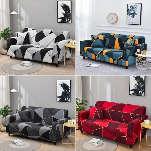 1/2/3/4 Seater Geometric Sofa Covers Living Room Spandex L Shape Sofa Cover Solid Chaise Longue Corner Couch Slipcover