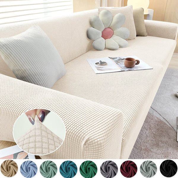 1/2/3/4 Seater Polar Fleece Sofa Cover for Living Room Elastic Thick Stretch L-shaped Corner Sofa Cover Slipcover Couch Cover