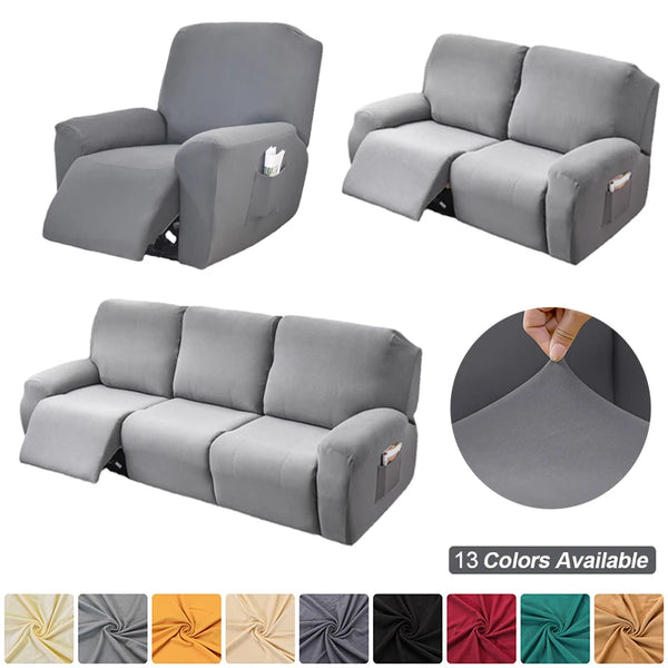 1/2/3 Seater Elastic Recliner Chair Cover Lazy Boy Relax Armchair Covers Stretch Spandex All-inclusive Sofa Slipcovers