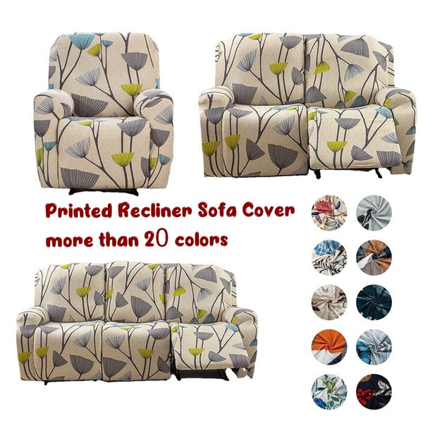 1/2/3 Seater Printed Recliner Sofa Covers Accent Elastic Armchair Cover Relax Lazy Boy Sofa Protector Covers Lounge Home Decor