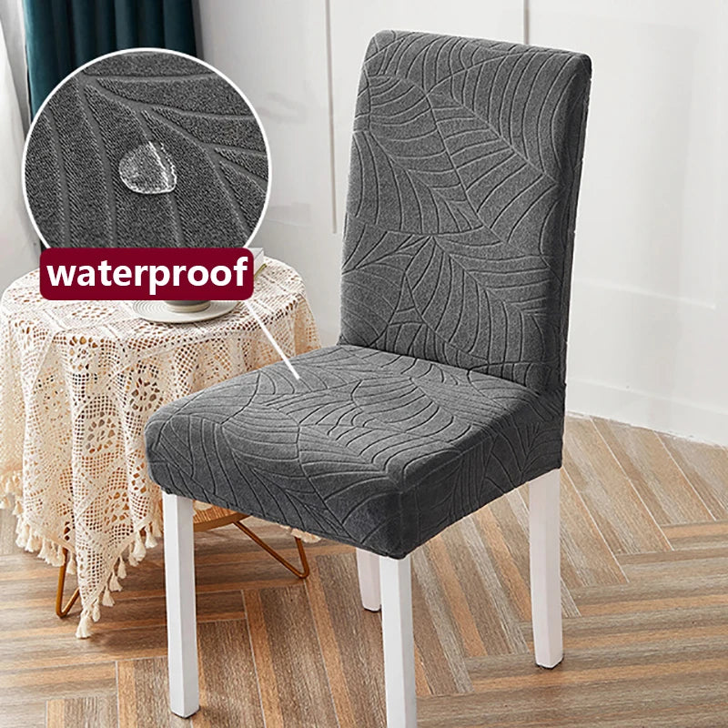 1/2/4/6 PCS Waterproof Jacquard Chair Covers Stretch Dining Chair Slipcover For Kitchen Hotel Wedding Banquet Office Anti Dirty