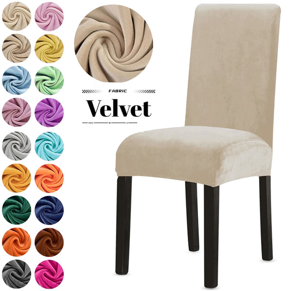 1/2/4/6PCS Velvet Chair Cover for Dining Room Spandex Stretch Super Dining Chair Slipcover for Kitchen Home Hotel Wedding Banquet