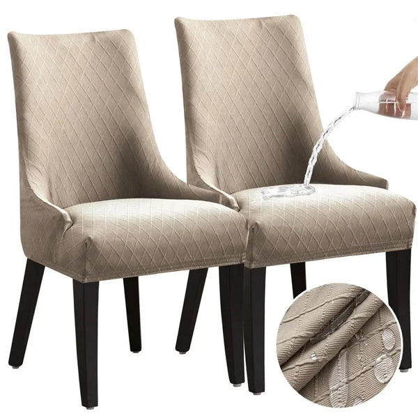 Water Repellent Dining Chair Covers Stretch High Back Sloping Chairs Slipcovers Seat Cover for Dining Office Home Decor