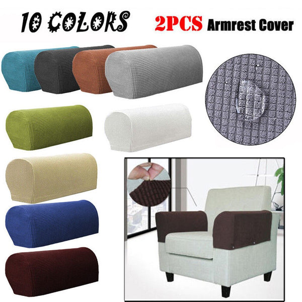 1 Pair Removable Arm Stretch Sofa Couch Chair Protector Armchair Covers Armrest Sofa Cover Solid Couch Slipcovers