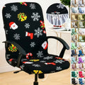 Christmas Elastic Office Chair Cover Computer Swivel Chair Hotel Zipper Anti Slip One-Piece Armchair Protective Dust Cover