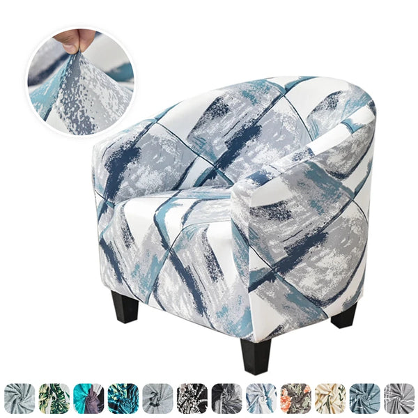 Nordic Geometric Club Chair Covers Spandex Stretch Single Seat Tub Couch Slipcover Living Room Armchair Protector Cover