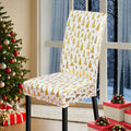 Gold Stamped Christmas Dining Chair Covers Tree Pattern Chair Cover with Christmas Tree Pattern Suitable for Family Dinner Parties
