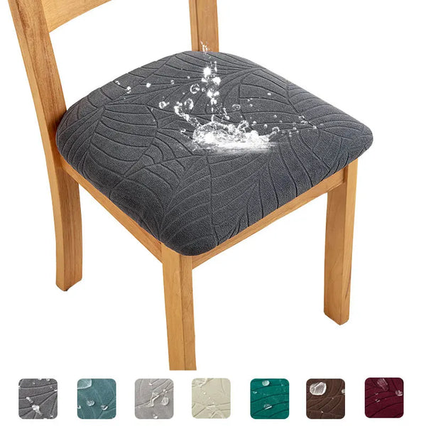 Jacquard Waterproof Chair Seat Covers Slipcover for Dining Room Chair Cushion Seat Cover for Wedding Banquet Chair Protector