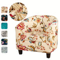 2 Piece/SET Club Chair Slipcover Stretch Barrel Chair Covers Printed Tub Chair Slipcovers Soft Armchair Sofa Cover Removable
