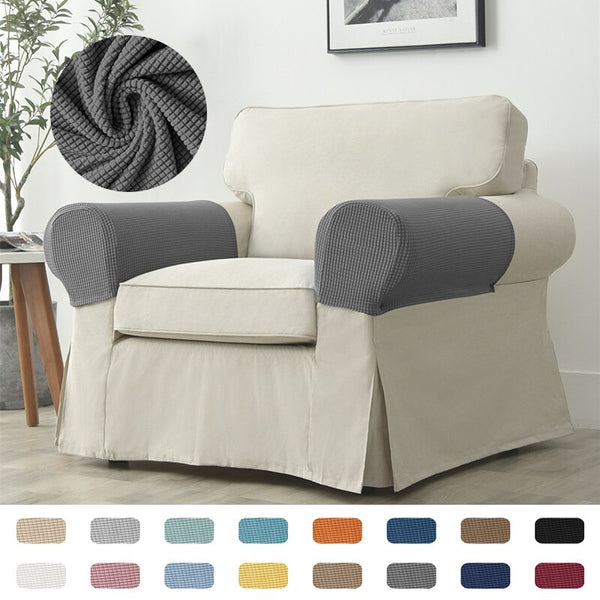2PCS/Set Elastic Sofa Armrest Cover Polar Fleece Non Slip Couch Chair Arm Protector Stretch Removable Sofa Arm Slipcover