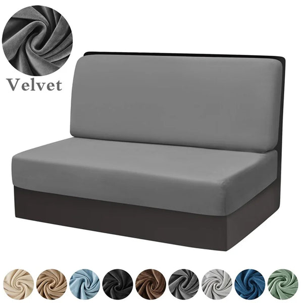2pcs/set Velvet RV Dinette Cushions Covers Soft Elastic Couch Cover Booth Seat Cover RV Camper Car Bench Backrest Cover Decor