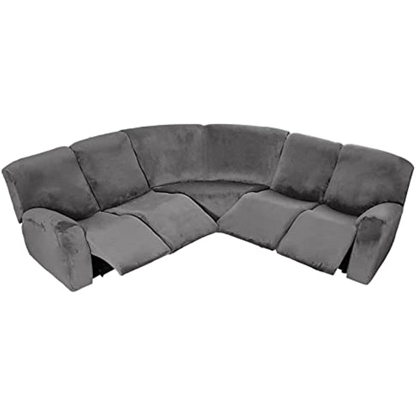 5 Seater Recliner Cover Recliner Sofa Covers Velvet Stretch Reclining Sectional Couch Covers for 5 Cushion Sofa Slipcovers L Shape Sofa Protector