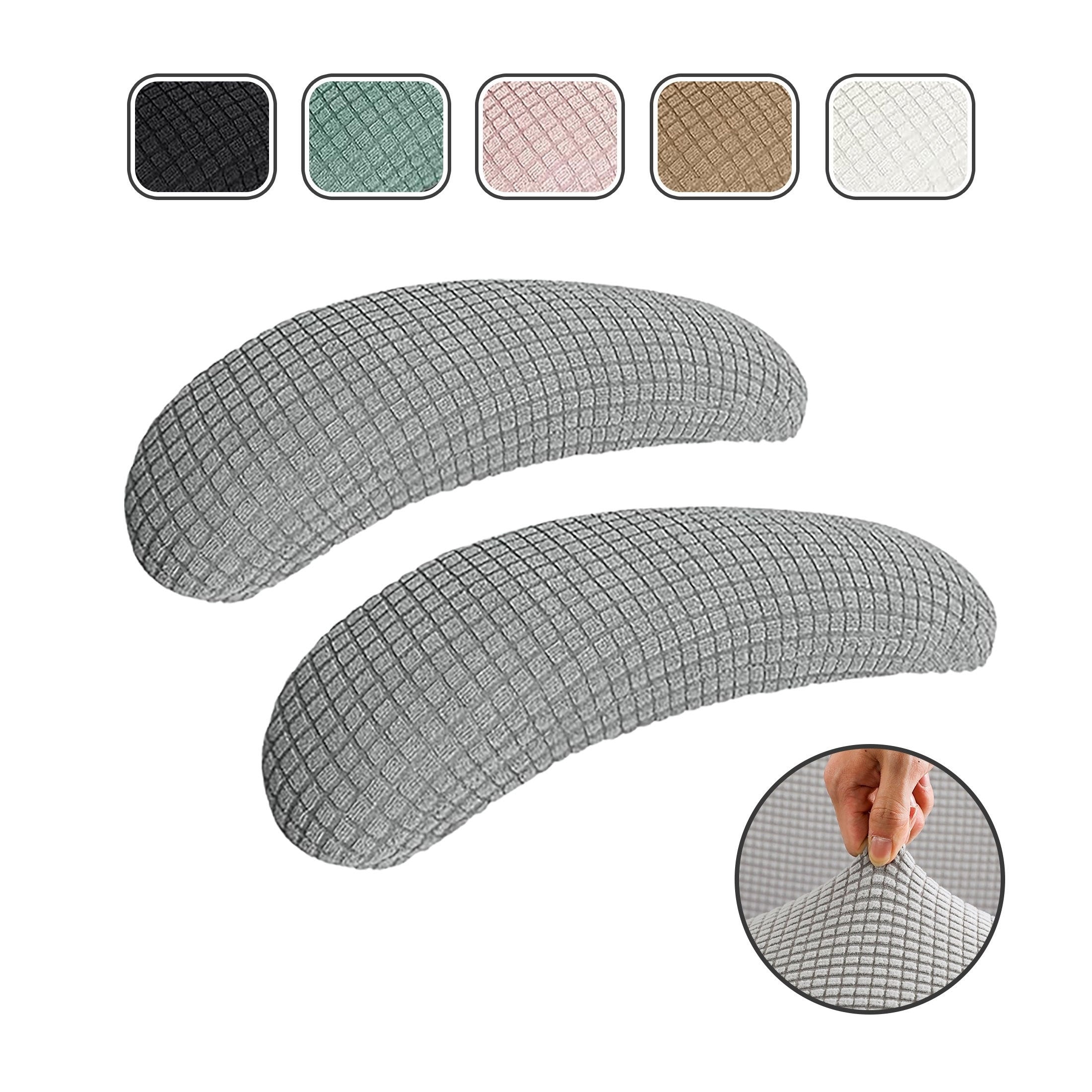 2pcs Solid Color Office Chair Covers Armrest Covers Modern Simple Polyester Fiber Elastic Universal Dustproof Office Chair Armrest Protectors