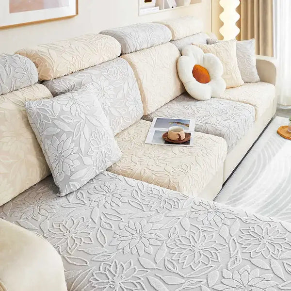 3D Flowers Jacquard Sofa Cushion Cover Mattress Non-slip Four Seasons Couch Armrest Towel Sectional Corner Couch Covers