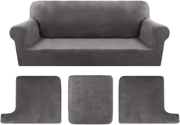 High Grade Velvet Sofa Cover Slipcovers Bundle T Cushion Cover 3 Piece