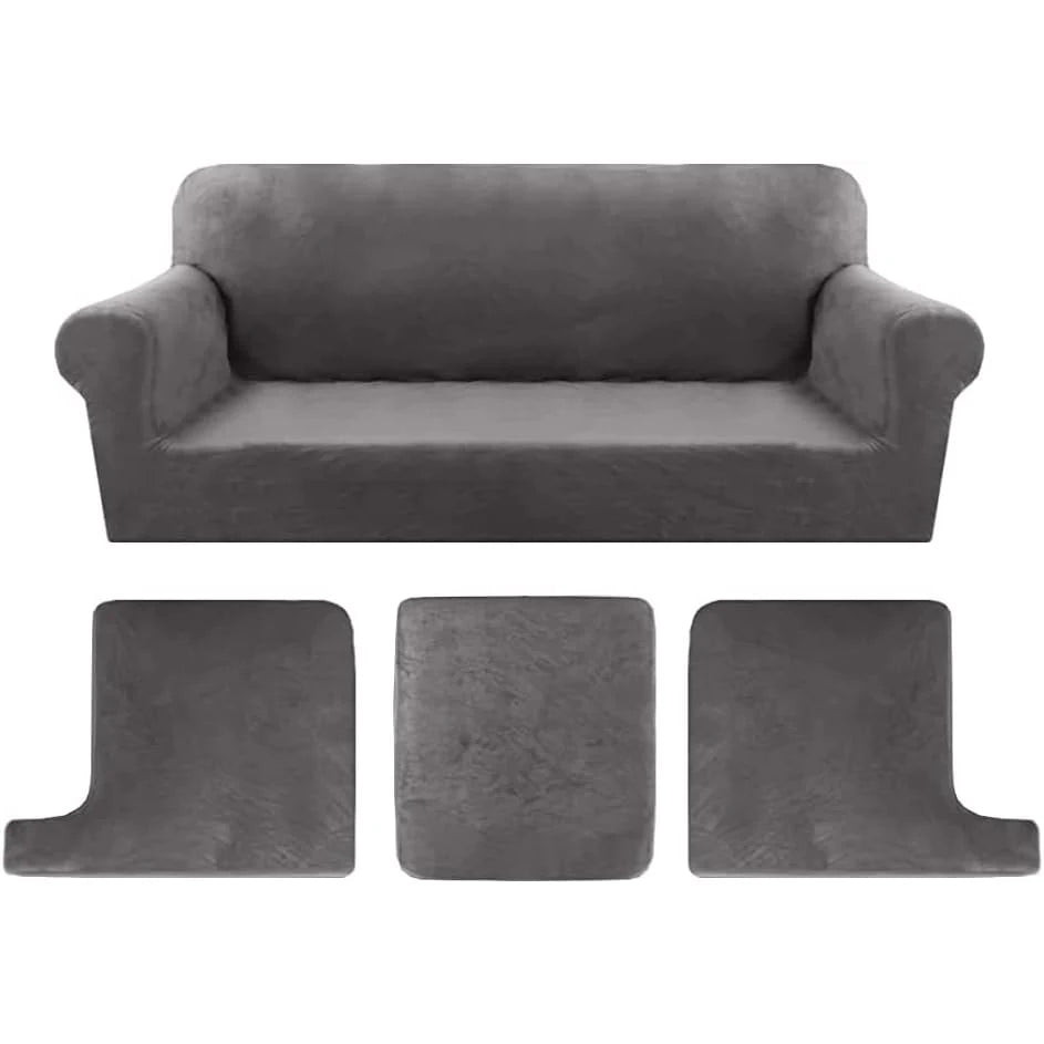 High Grade Velvet Sofa Cover Slipcovers Bundle T Cushion Cover 3 Piece