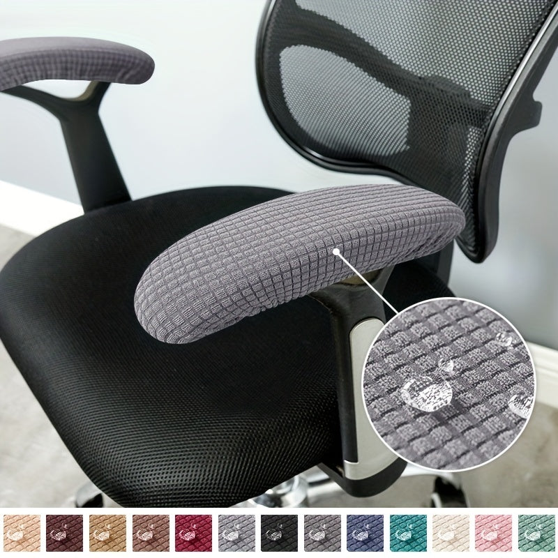 Modern Elastic Chair Armrest Covers (2pc Set) ¨C Water-Resistant, Scratch-Free Protection, Easy Care Slipcovers for Office Chairs