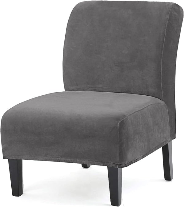Armless Accent Chair Slipcovers Thick Velvet Slipper Accent Chair Covers Hotel Oversized Big Chairs Removable Furniture Protector