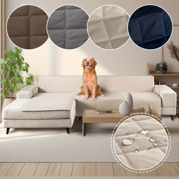 Waterproof Sofa Cover L-Shaped Sofa Slipcover Sofa Protective Cover For Dogs & Cats Suitable For Bedroom Living Room Home Decor