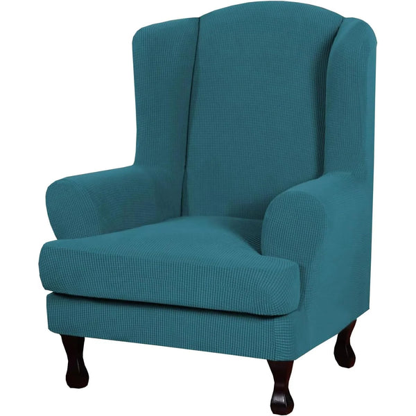 Stretch Wingback Chair Cover with Cushion Cover Thick Spandex Wing Chair Slipcover for Living Room Bedroom