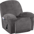 Recliner Chair Cover Velvet Plush 1-Piece Recliner Covers for Large Recliner, Soft Thick Luxury Velvet Furniture Protector with Elastic Bottom