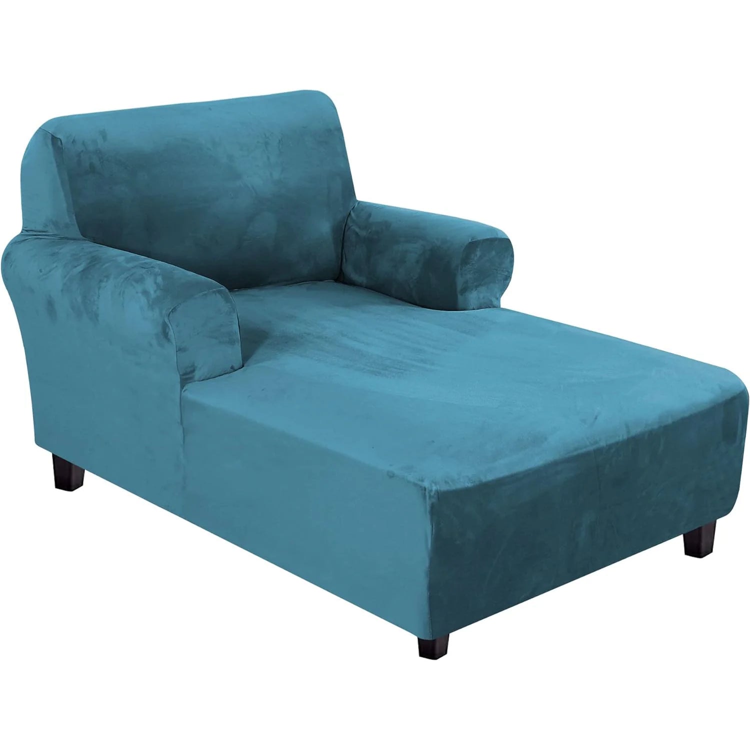 Luxury Velvet Chaise Lounge Covers High Stretch Chaise Chair Cover for Living Room Soft Chaise Slipcovers with Arms Chaise Lounge