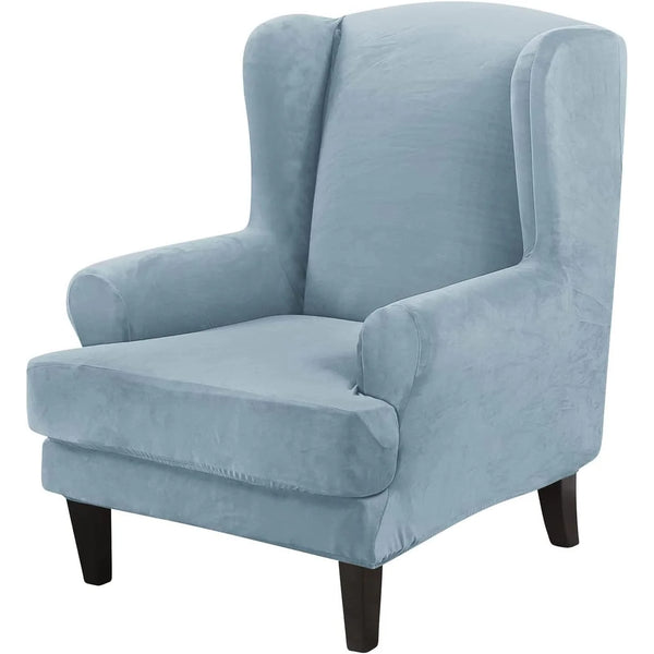 Velvet Wing Chair Slipcover 2 Pieces Wing Chair Covers Slipcovers for Wingback Wing Recliner Chair Soft Wingback Armchair Covers