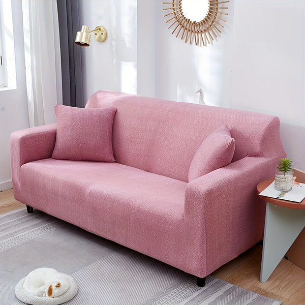 Pink Stretch Sofa Cover High Elastic Pink Color Sofa Slipcover Sofa Protective Cover Suitable for Bedroom Living Room Home Decor