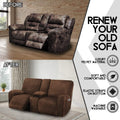 Reclining Love Seat with Middle Console Slipcover 8-Piece Velvet Stretch 2 Seat Loveseat Recliner Chair Cover Thick Soft Washable