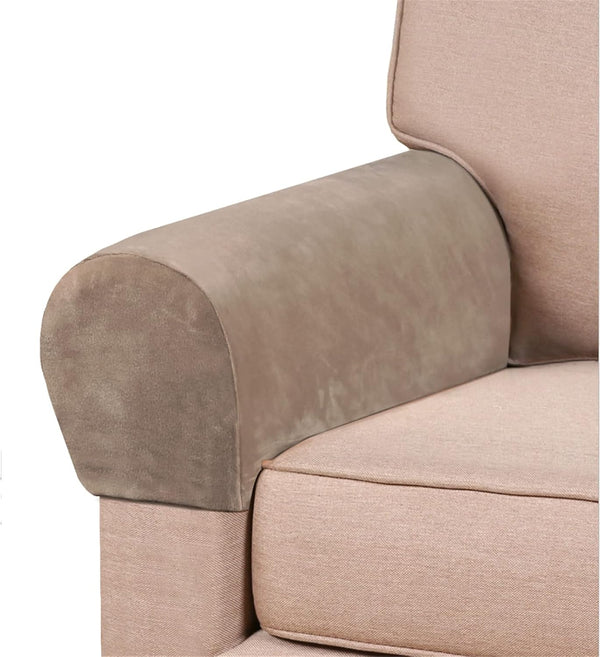 New Stretch Velvet Sofa Arm Covers Armrest Covers Spandex Anti-Slip Arm Covers for Sofa Armchair Slipcovers for Recliner Sofa 2pcs